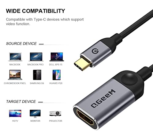 QGeeM 4K USB-C HDMI Adapter for Laptops/Mobiles