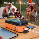 70000mAh USB-C Solar Power Bank with Fast Charging