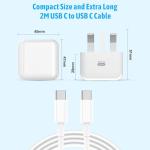 2-Pack 20W USB-C Charger with 6.6FT Cable