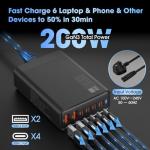 200W 6-Port USB-C Fast Charging Station