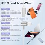 Wired USB-C Headphones for Samsung and iPhone