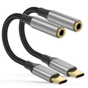 USB-C to 3.5mm Headphone Adapter - 2 Pack