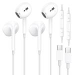 2 Pack USB C Earbuds with Mic and Volume