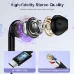 Wired USB-C Earbuds with Mic and Volume Control