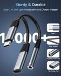 USB-C to 3.5mm Aux and Charger Adapter