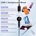 Wired USB-C Earbuds with Mic and Volume Control