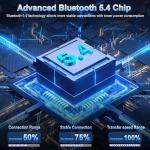 Bluetooth 5.4 Wireless Earbuds with Deep Bass