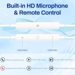 ASENTER USB-C Wired Earbuds with Microphone and Control