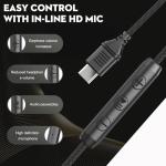 Bywulanda USB-C Headphones with Mic and Volume Control