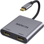 Dual HDMI USB C Adapter for MacBooks & Chromebooks