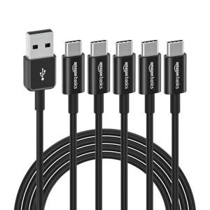 5-Pack Black 6ft USB-C Charging Cables