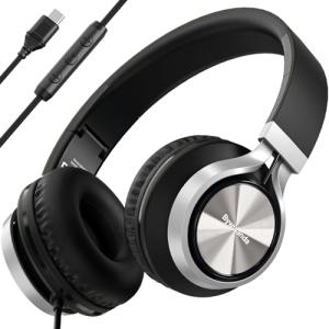 Bywulanda USB-C Headphones with Mic and Volume Control