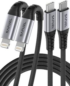 SAFUEL MFi Certified USB-C to Lightning Cable 2Pack