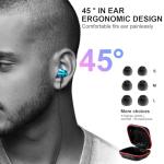TITACUTE USB-C Earbuds for Samsung, iPhone, OnePlus - Purple/Blue
