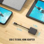 4K 60Hz Dual HDMI USB-C Adapter