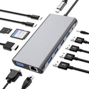 12-in-1 USB-C Hub with 4K HDMI and Ethernet