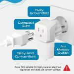 Ultra-Compact Dual Input Plug Adapter (3 Pack)