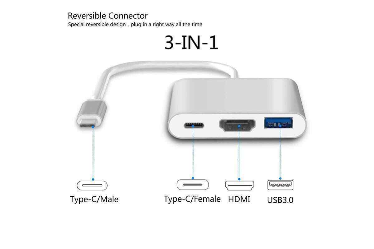 Type C Hub Adapter with HDMI & USB