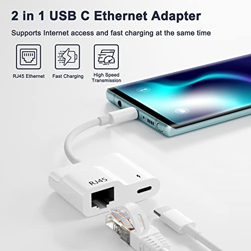 2-in-1 USB C Ethernet & Charge Adapter