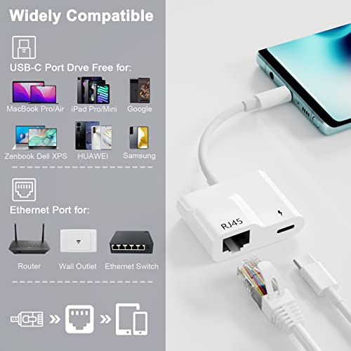 2-in-1 USB C Ethernet & Charge Adapter