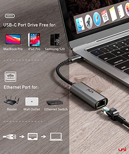 Uni USB-C Ethernet Adapter for Multiple Devices