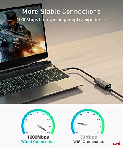 Uni USB-C Ethernet Adapter for Multiple Devices