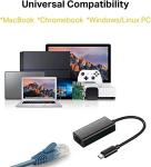 USB-C Ethernet Adapter for MacBook, iPad, Dell, Galaxy