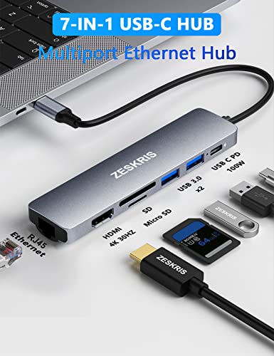 ZESKRIS 7-IN-1 USB C Hub Adapter