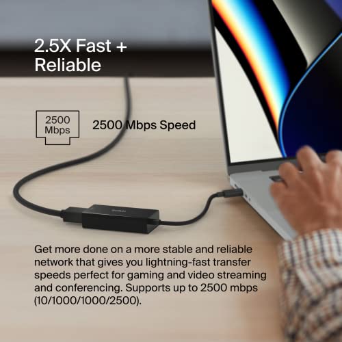 Belkin USB-C Ethernet Adapter for MacBook, iPad, XPS