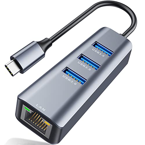 ABLEWE USB-C Ethernet Adapter with 3 USB Ports