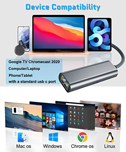 USB-C Ethernet Adapter with Charging Port