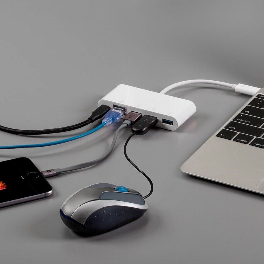 USB-C Hub with Ethernet and 3 USB Ports