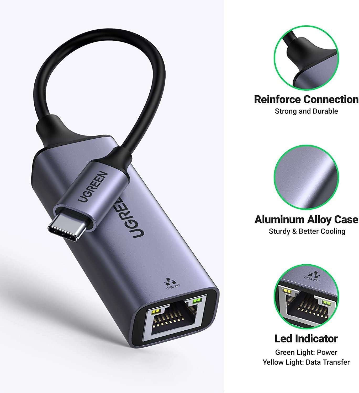 UGREEN Ethernet Adapter USB-C to RJ45