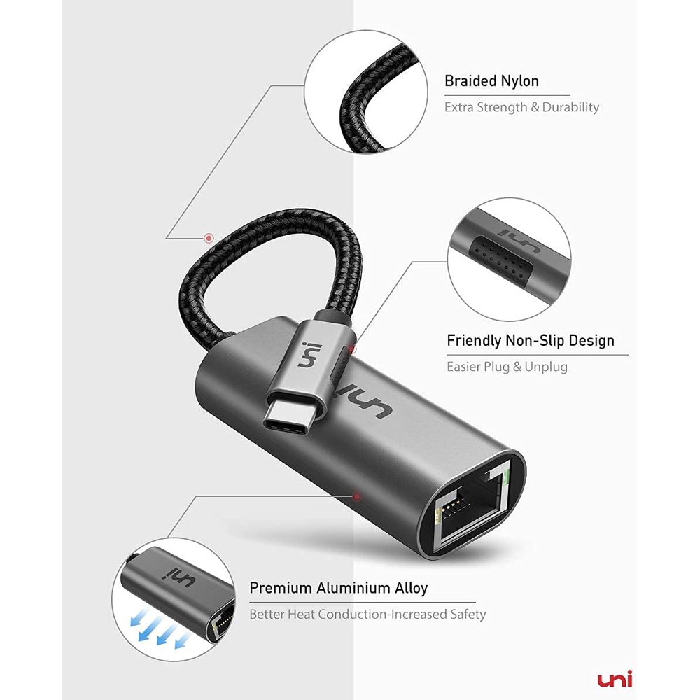 USB-C Ethernet Adapter for MacBook & Dell XPS