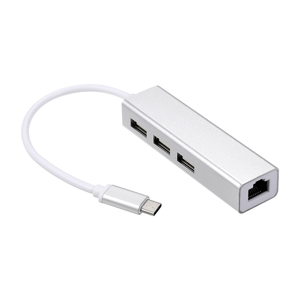 USB-C 3 Port Hub with Ethernet Adapter