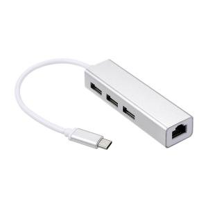 USB-C 3 Port HUB with Ethernet Adapter
