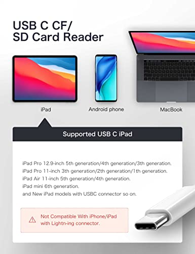 USB-C SD Card Reader Adapter for Multiple Devices