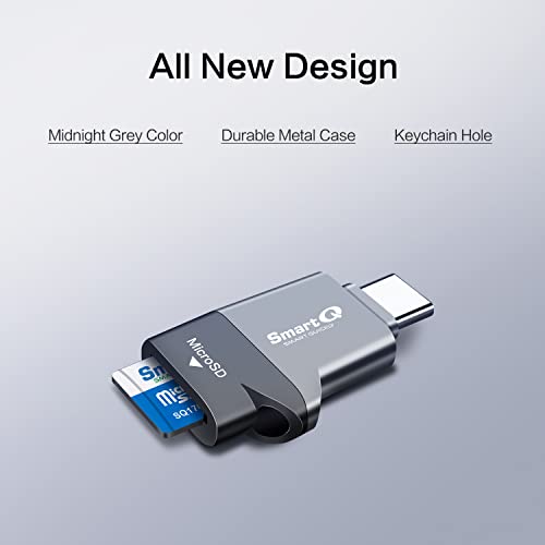 Midnight Grey MicroSD Card Reader with USB-C