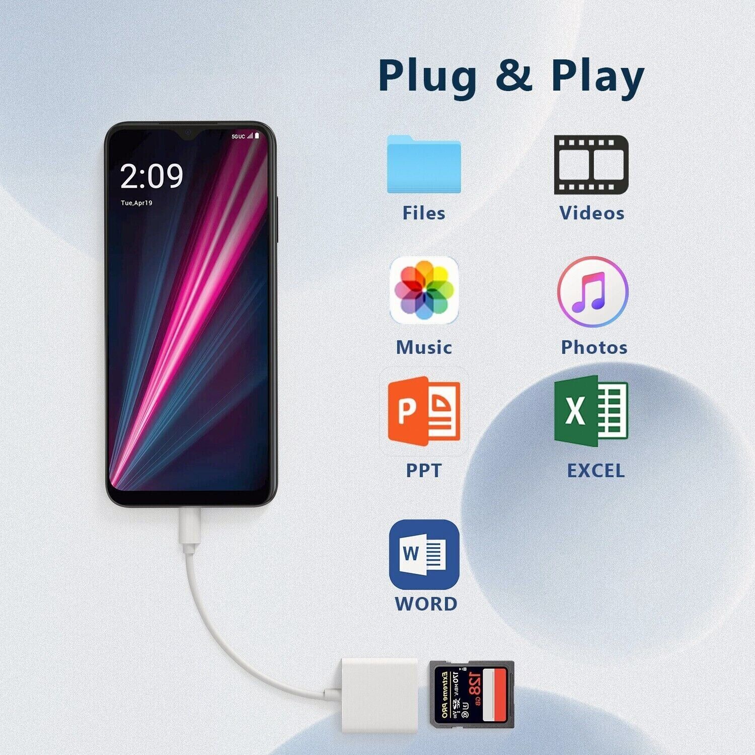 USB-C SD Card Reader for Android & MacBook