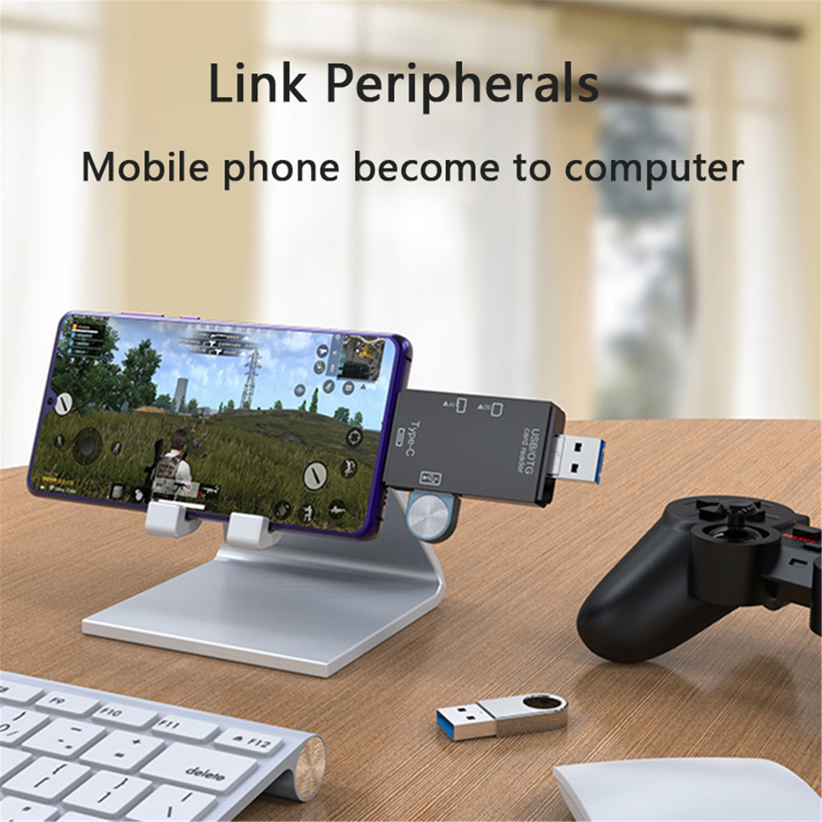 Type-C 6-in-1 Card Reader for Mobiles