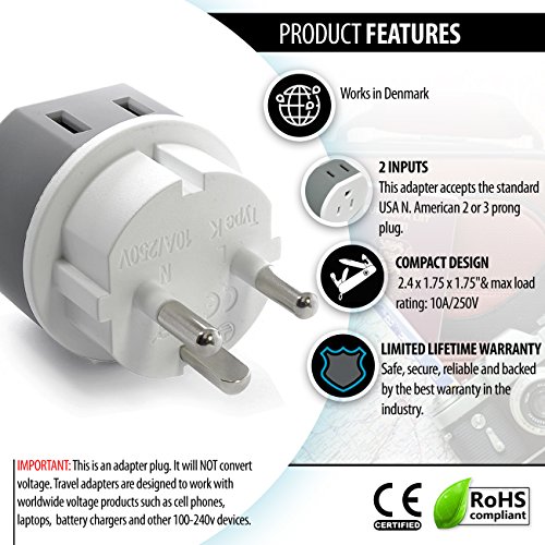 OREI Power Plug Adapter - 3 Pack USB-C