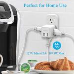 TESSAN 3-Outlet USB-C Adapter for US Travel