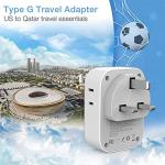 TESSAN Type G Travel Adapter with USB-C