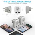 VINTAR 3-Pack Germany Travel Adapter with USB