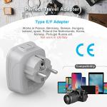 VINTAR 3-Pack Germany Travel Adapter with USB