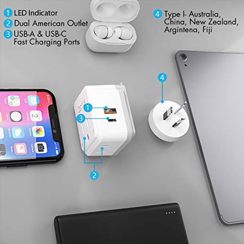 World USB-C Plug Adapter Set with Dual USB