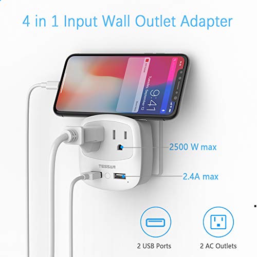 TESSAN USB Outlet Plug Japan Power Adapter