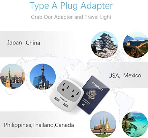 TESSAN USB Outlet Plug Japan Power Adapter