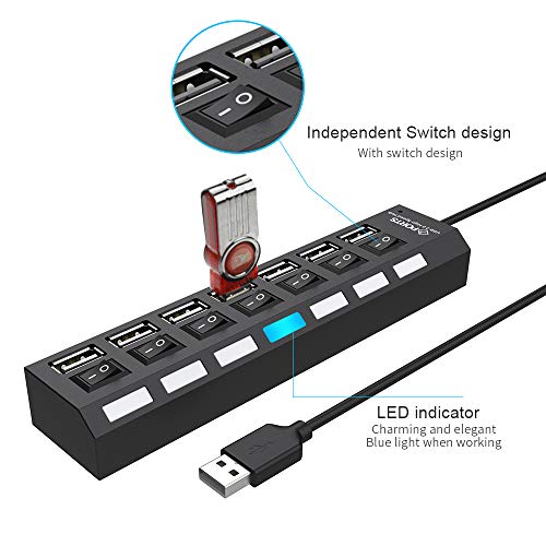 7-Port USB-C Data Hub with LED Switch