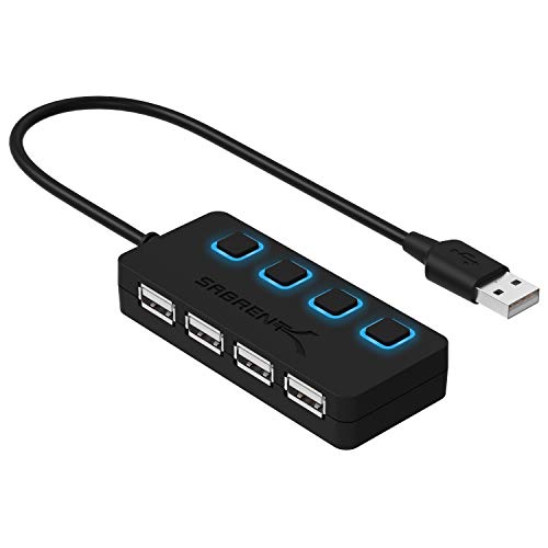 SABRENT 4-Port USB-C Hub with ON/OFF Switches